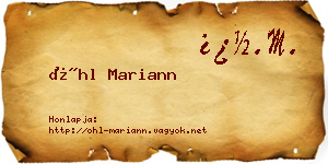Öhl Mariann névjegykártya