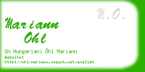 mariann ohl business card