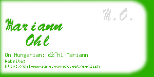 mariann ohl business card